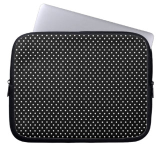 Protection Pour Ordinateur Portable Copie noire et blanche de point de polka
