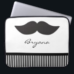 Protection Pour Ordinateur Portable Coque à manches pour ordinateur portable Mustache<br><div class="desc">Coque à manches pour ordinateur portable Mustache Black White Stripes.</div>