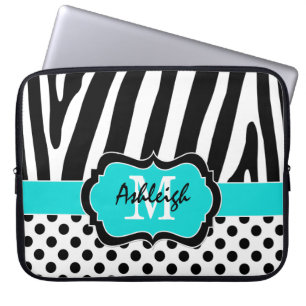 Protection Pour Ordinateur Portable coque d'ordinateur portable Aqua Black Zebra de 15