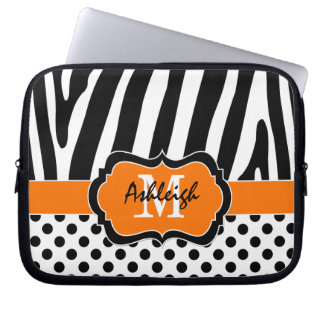 Protection Pour Ordinateur Portable Coque d'ordinateur portable Pois Orange Black Zebr