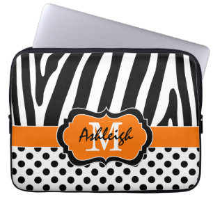 Protection Pour Ordinateur Portable Coque d'ordinateur portable Pois Orange Black Zebr