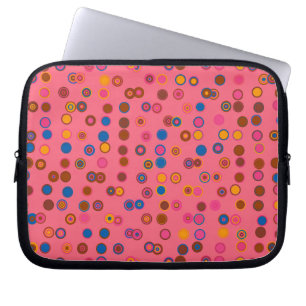 Protection Pour Ordinateur Portable Coral Cercles géométriques rose bulle gomme