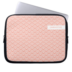 Protection Pour Ordinateur Portable Coral japonais Seigaiha Motif