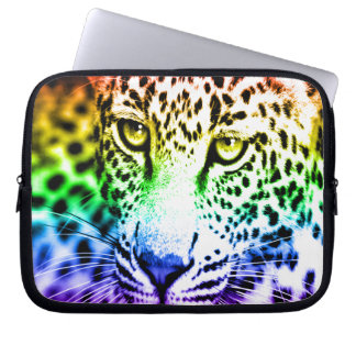 Protection Pour Ordinateur Portable Corey Tiger 80s Léopard des neiges (Arc-en-ciel)