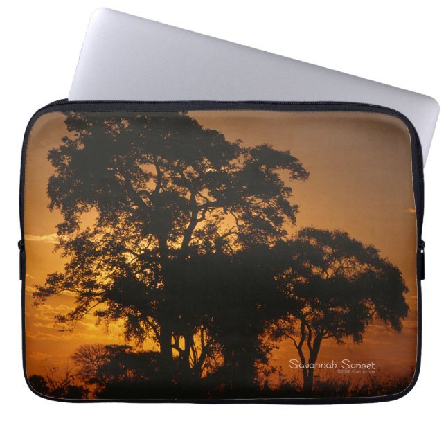 Protection Pour Ordinateur Portable Coucher de soleil à Savannah (Devant)