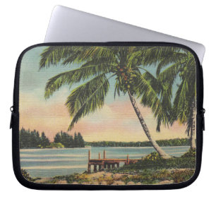Protection Pour Ordinateur Portable Coucher de soleil de brise tropicale vintage de co