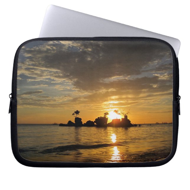 Protection Pour Ordinateur Portable coucher de soleil sur l'île (Devant)