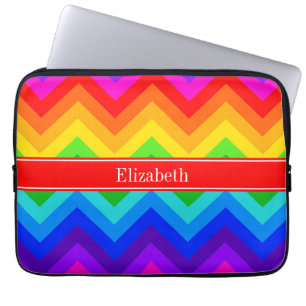 Protection Pour Ordinateur Portable Couleurs arc-en-ciel #2 LG Chevron Brt Nom rouge M