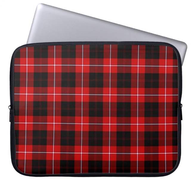 Protection Pour Ordinateur Portable Cunningham Tartan rouge noir (Devant)