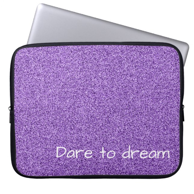 Protection Pour Ordinateur Portable Custom text faux glitter (Devant)