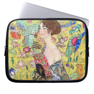Protection Pour Ordinateur Portable Dame au éventail par Gustav Klimt, Japonisme Vinta