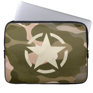 Protection Pour Ordinateur Portable Décor Vintage du stylo étoile sur style Camo
