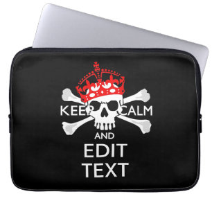 Protection Pour Ordinateur Portable Demandez à votre texte de garder calme Crossbones