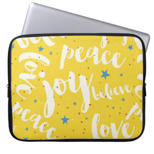 Protection Pour Ordinateur Portable Design de texte blanc sur Arrière - plan jaune