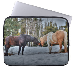 Protection Pour Ordinateur Portable Deux Chevaux de Ranch "Année du Cheval" Photo équi