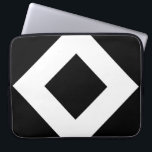 Protection Pour Ordinateur Portable Diamant noir, Bordure en blanc gras<br><div class="desc">Un motif audacieux et géométrique avec un diamant noir au centre entouré d'un diamant blanc flanqué de 4 triangles noirs dans les coins. numériquement créé une image. Copyright © 2013 Claire E. Skinner. Tous droits réservés.</div>