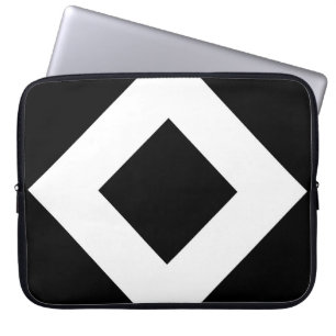 Protection Pour Ordinateur Portable Diamant noir, Bordure en blanc gras