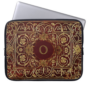 Protection Pour Ordinateur Portable Dorures Luxueuses Sur Monogramme En Cuir