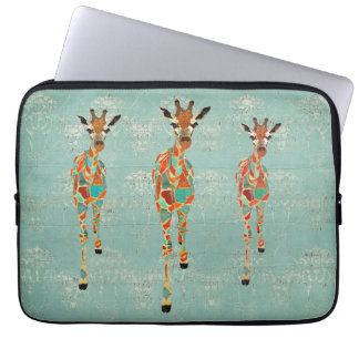 Protection Pour Ordinateur Portable Douille ambre et azurée d'ordinateur de girafes