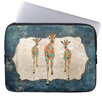 Protection Pour Ordinateur Portable Douille azurée et ambre d'ordinateur de girafes