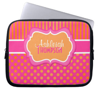 Protection Pour Ordinateur Portable Douille blanche rose orange d'ordinateur portable