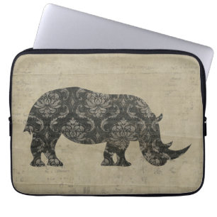 Protection Pour Ordinateur Portable Douille d'ordinateur de silhouette de rhinocéros