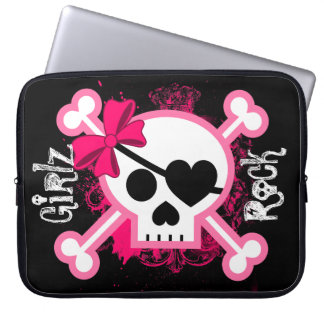 Protection Pour Ordinateur Portable Douille d'ordinateur portable de crâne de fille de