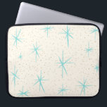 Protection Pour Ordinateur Portable Douille d'ordinateur portable de Starbursts de<br><div class="desc">Les starbursts bleus de caractéristiques de ce d'espace d'âge de turquoise de Starbursts d'ordinateur portable motif de douille sur un arrière - plan crémeux avec de l'or coloré tachette. Inspiré par un motif moderne de plat de la moitié du siècle classique, cette conception a un talent vintage authentique. La rétro...</div>