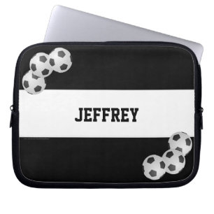 Protection Pour Ordinateur Portable Douille d'ordinateur portable du football, noire