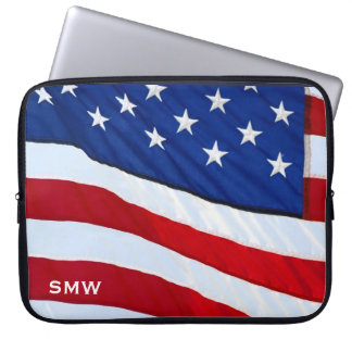 Protection Pour Ordinateur Portable Douille patriotique de carnet de monogramme de