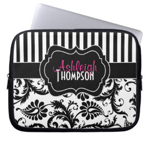 Protection Pour Ordinateur Portable Douille rayée d'ordinateur portable de damassé