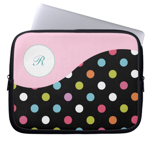 Protection Pour Ordinateur Portable Douille rose de monogramme d'ordinateur portable (Devant)
