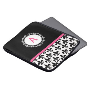 Protection Pour Ordinateur Portable Douille rose de Monogrammed Fleur de Lis Laptop
