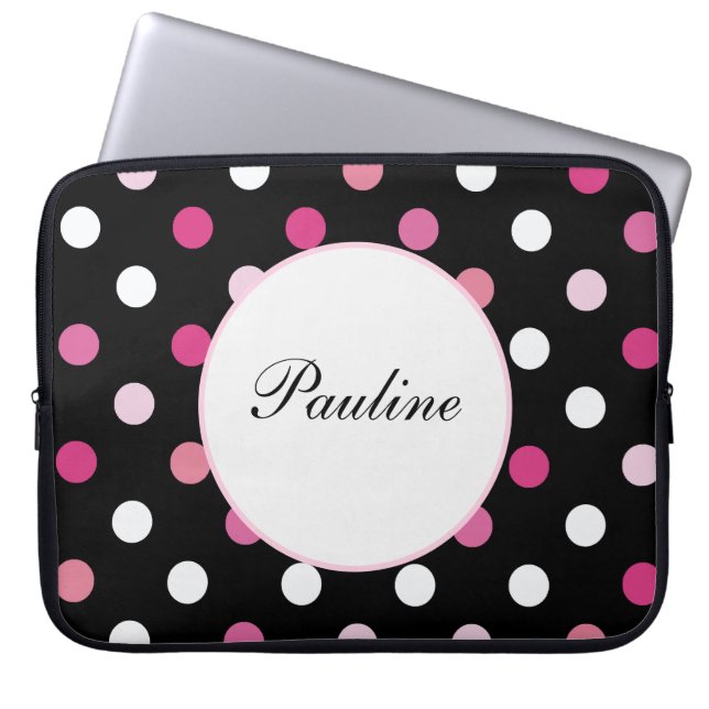 Protection Pour Ordinateur Portable Douilles roses de monogramme d'ordinateur portable (Devant)