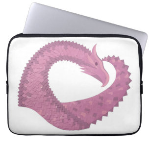 Protection Pour Ordinateur Portable Dragon cardiaque mauve sur blanc
