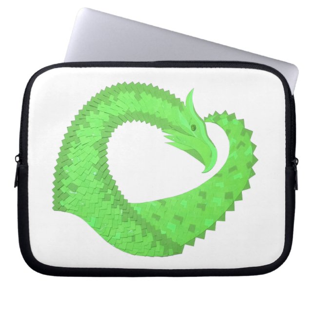 Protection Pour Ordinateur Portable Dragon de coeur vert citron blanc (Devant)
