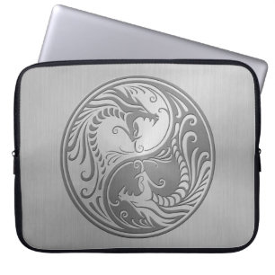 Protection Pour Ordinateur Portable Dragons de Yin Yang, acier inoxydable