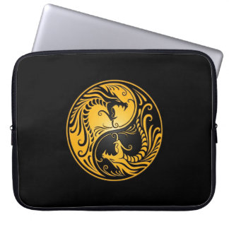 Protection Pour Ordinateur Portable Dragons jaunes et noirs de Yin Yang
