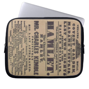 Protection Pour Ordinateur Portable Drame 1840 vintage de théâtre d'affiche de Hamle