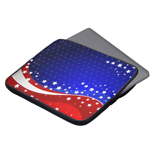 Protection Pour Ordinateur Portable Drapeau américain Abstrait Monogramme 2 (Devant haut)