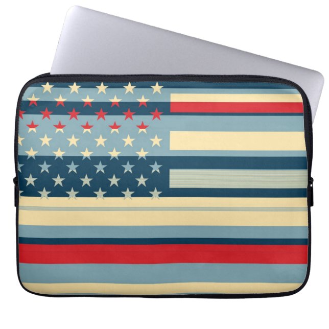 Protection Pour Ordinateur Portable Drapeau Américain Pop Art 5 (Devant)