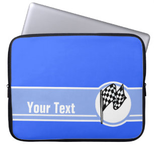 Protection Pour Ordinateur Portable Drapeau Checkered ; Bleu