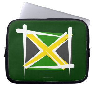 Protection Pour Ordinateur Portable Drapeau de brosse de la Jamaïque