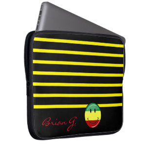 Protection Pour Ordinateur Portable Drapeau de couleurs Rasta souriantes et brillantes