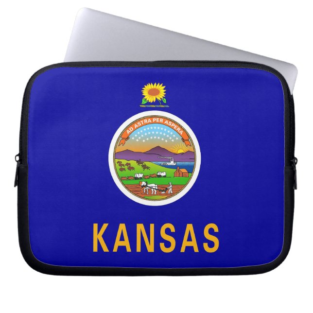 Protection Pour Ordinateur Portable Drapeau de l'État du Kansas (Devant)