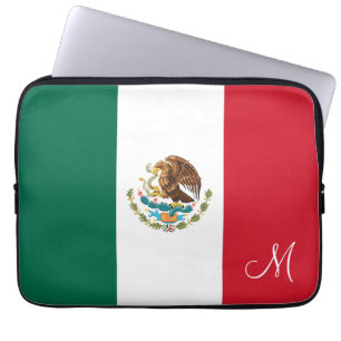Protection Pour Ordinateur Portable Drapeau du Mexique Monogrammé