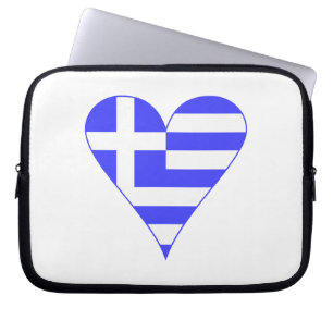 Protection Pour Ordinateur Portable Drapeau grec funky à coeur
