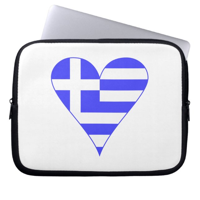 Protection Pour Ordinateur Portable Drapeau grec funky à coeur (Devant)