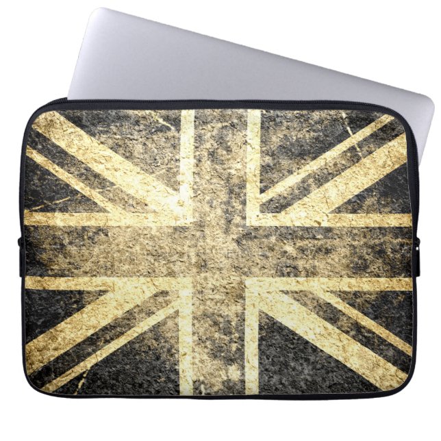 Protection Pour Ordinateur Portable Drapeau Grunge Royaume-Uni 4 (Devant)