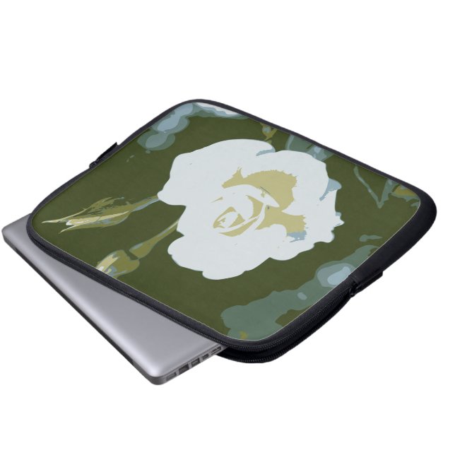 Protection Pour Ordinateur Portable Électronique White Rose manchette (Devant bas)